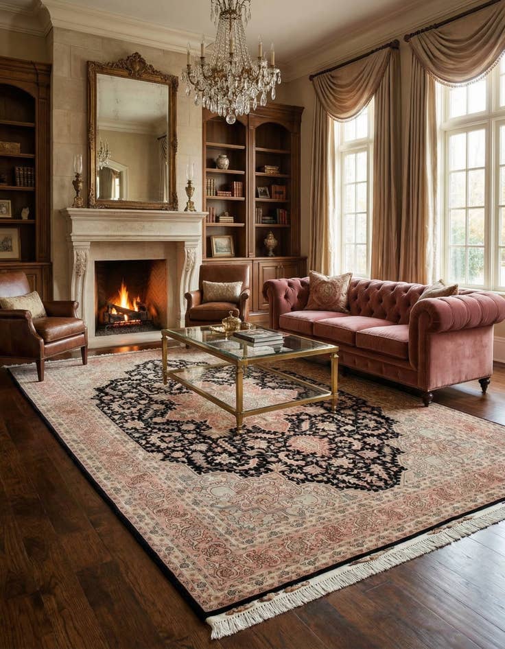 Detail image of 6' 7 x 9' 8 Hand Knotted Tabriz Persian Rug
