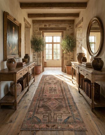 4' 4 x 11' 3 Hand Knotted Ultra Vintage Persian Wool Runner Rug