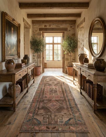 4' 4 x 11' 3 Hand Knotted Ultra Vintage Persian Wool Runner Rug
