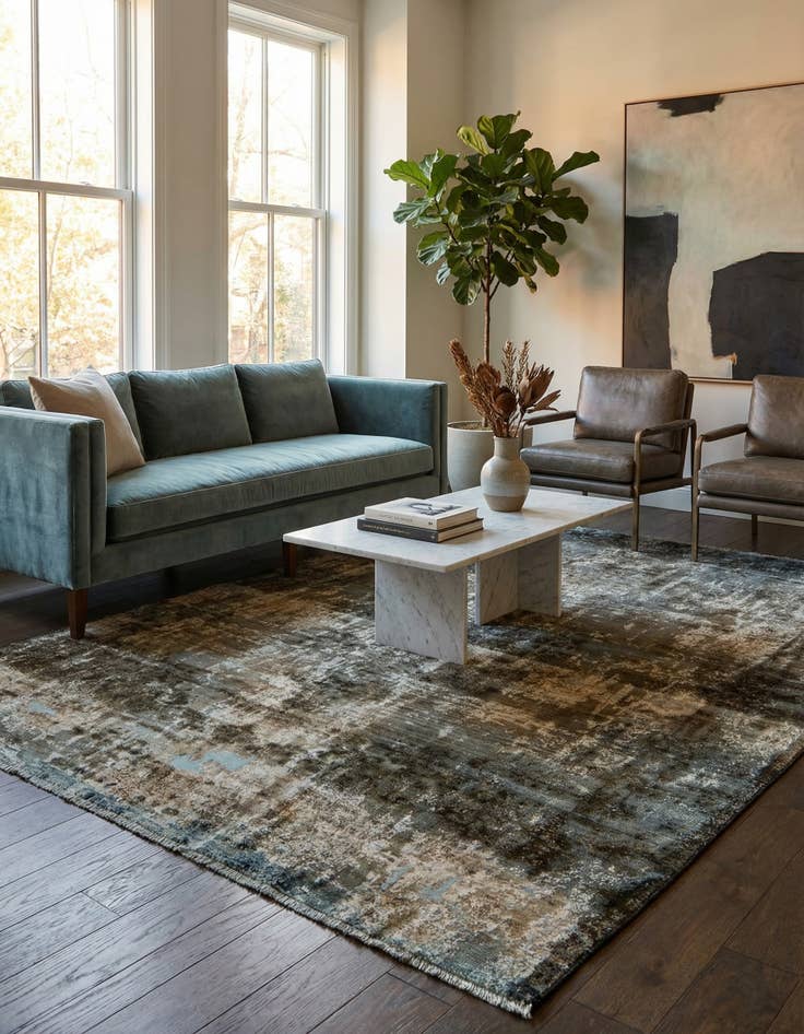 Detail image of 6' 10 x 8' 9  Hand Knotted Ultra Vintage Persian Wool Rug