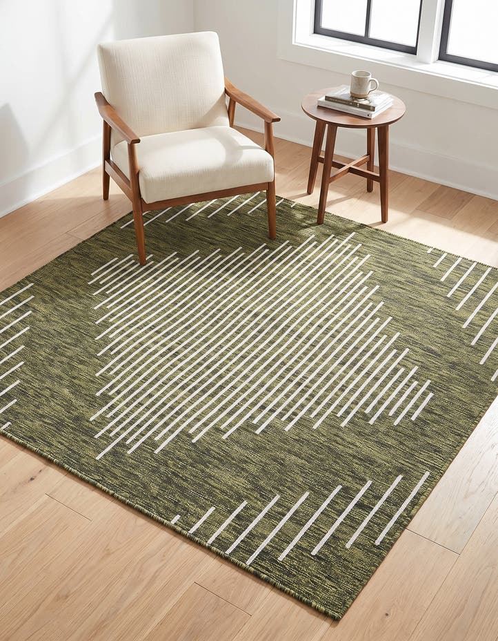 5' 3 x 5' 3 Easy-Clean Modern Indoor / Outdoor...