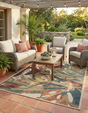 5' 3 x 7' 7 Easy-Clean Baja Indoor / Outdoor Rug