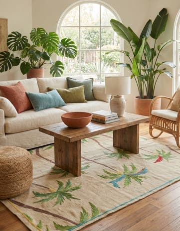 5' 1 x 6' 6 Hand Woven Kilim Suzani Wool Rug