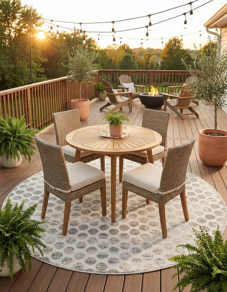 Detail image of 10' x 10'  Washable Sabrina Soto Indoor / Outdoor Round Rug