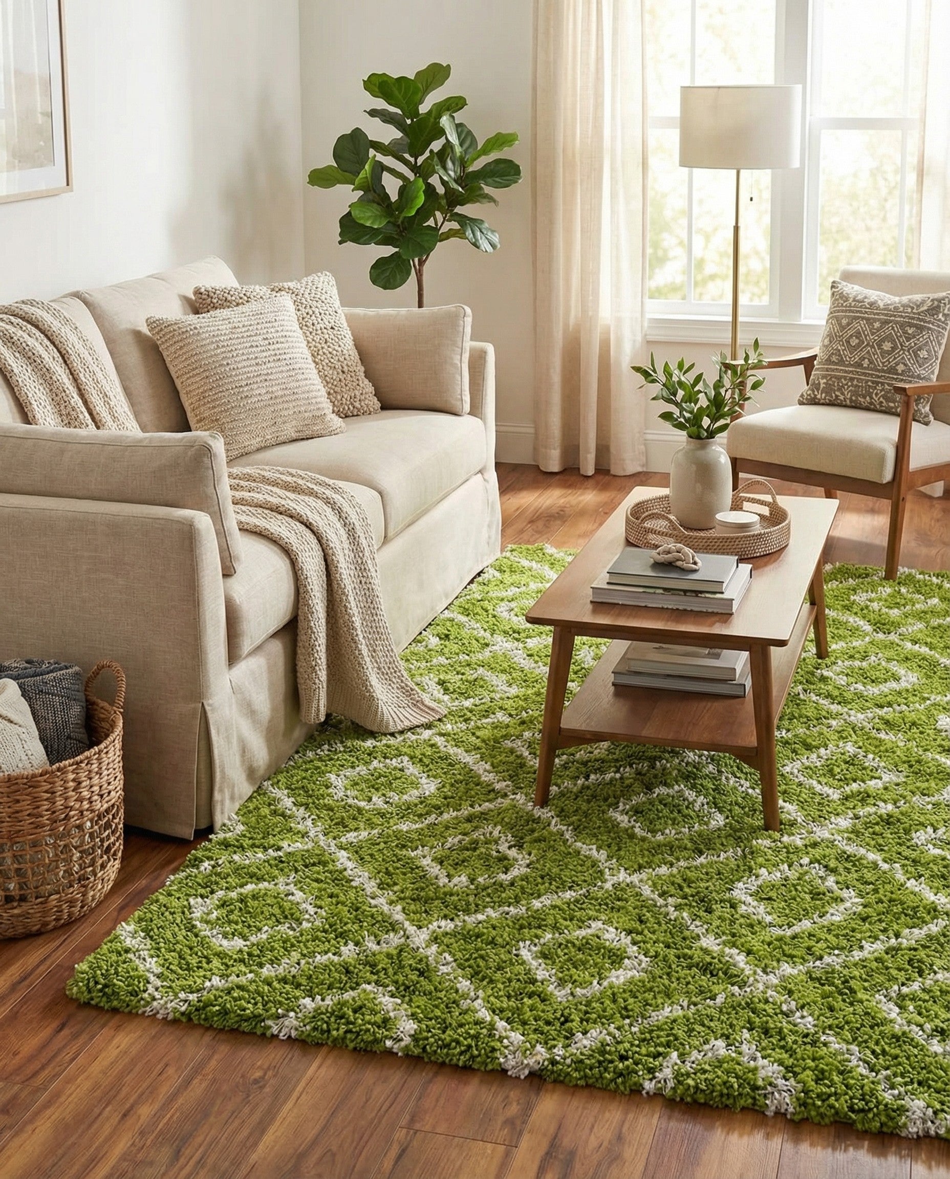  6' x 9' Lattice Shag Rug