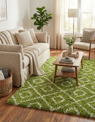 6' x 9' Lattice Shag Rug