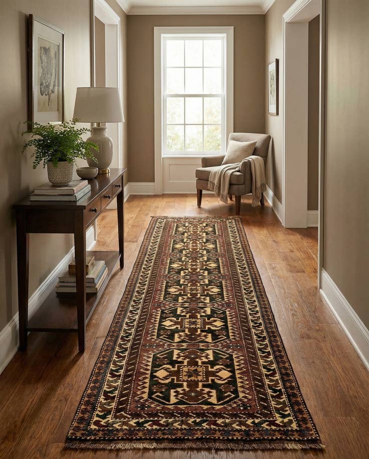 Detail image of 3' x 11' 8 Hand Knotted Kazak Wool Runner Rug