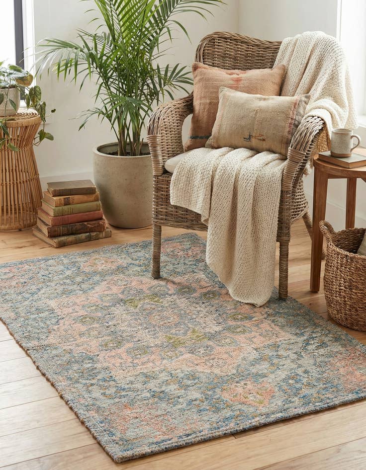 Detail image of 2' x 3' 1  Hand Woven Chenille Jute Rug