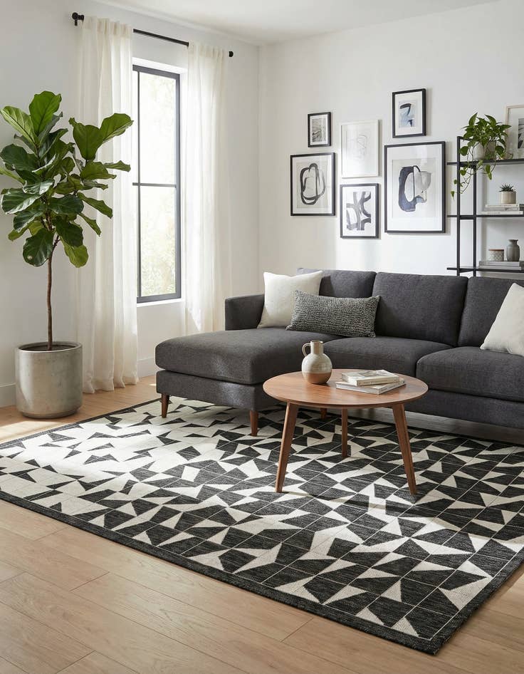 Detail image of 6' x 9' Easy-Clean Modern Indoor / Outdoor Rug