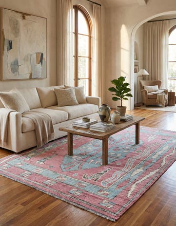 5' 9 x 9' 2 Hand Knotted Moroccan Wool Rug