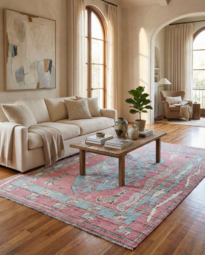 5' 9 x 9' 2 Hand Knotted Moroccan Wool Rug