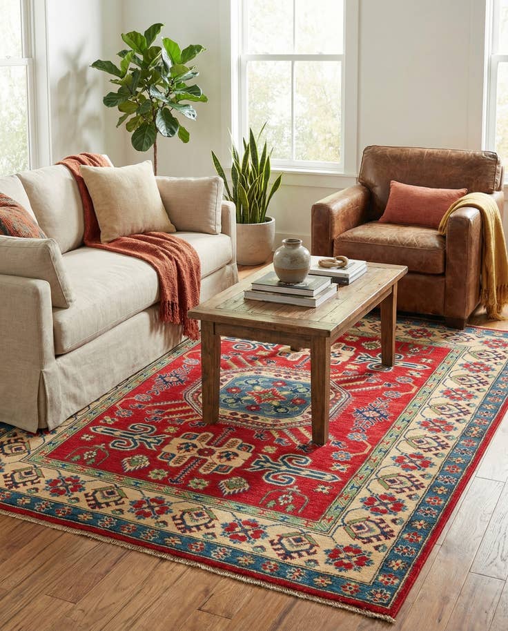 Detail image of 5' x 6' 10 Hand Knotted Kazak Rug