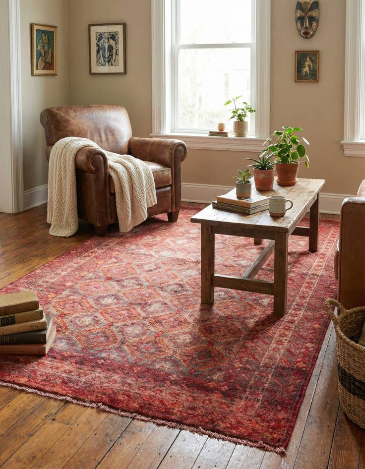 Detail image of  3' 8 x 6' 6  Hand Knotted Ultra Vintage Persian Wool Rug