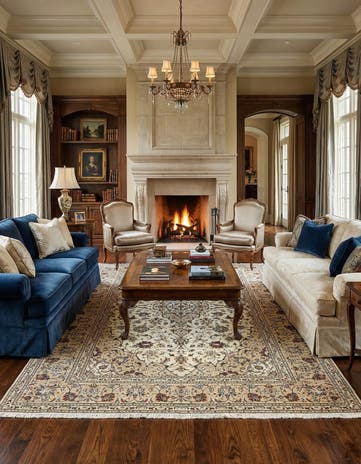 6' 6 x 9' 7 Kashan Wool Rug