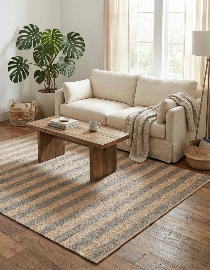 Detail image of  7' 10 x 10'  Hand Braided Jute Rug