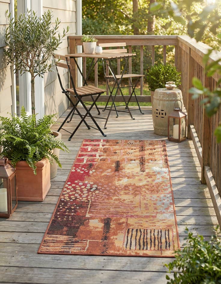 Detail image of 2' x 4'  Washable Modern Indoor / Outdoor Runner Rug