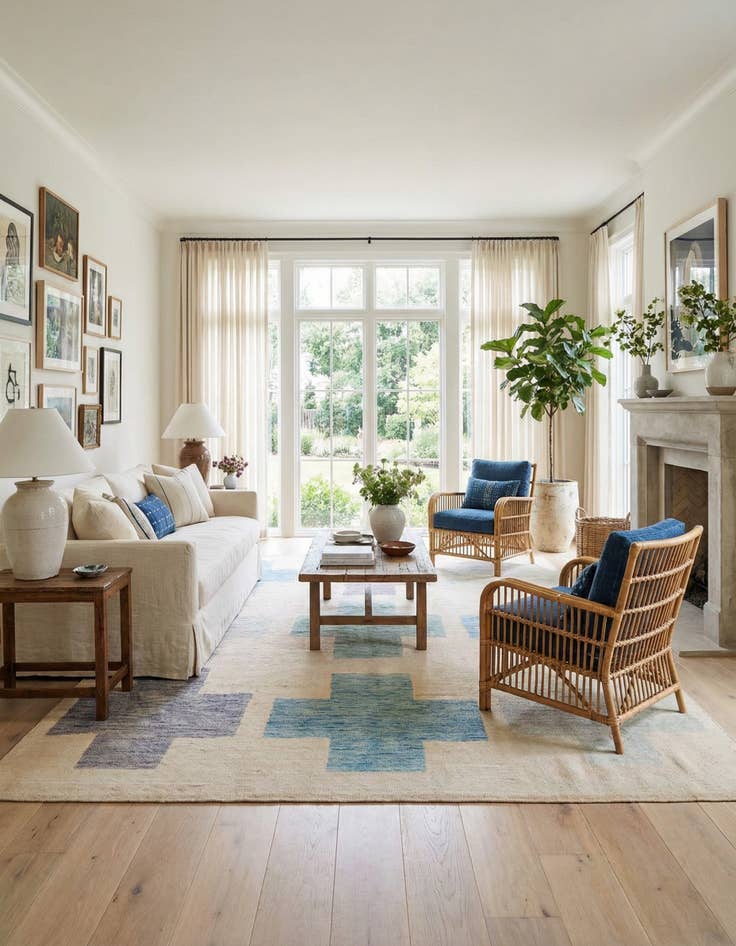 Detail image of 6' 6 x 10' 6  Hand Knotted Darya Wool Rug