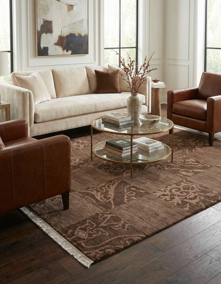 Detail image of 5' 8 x 8'  Hand Knotted Darya Wool Rug