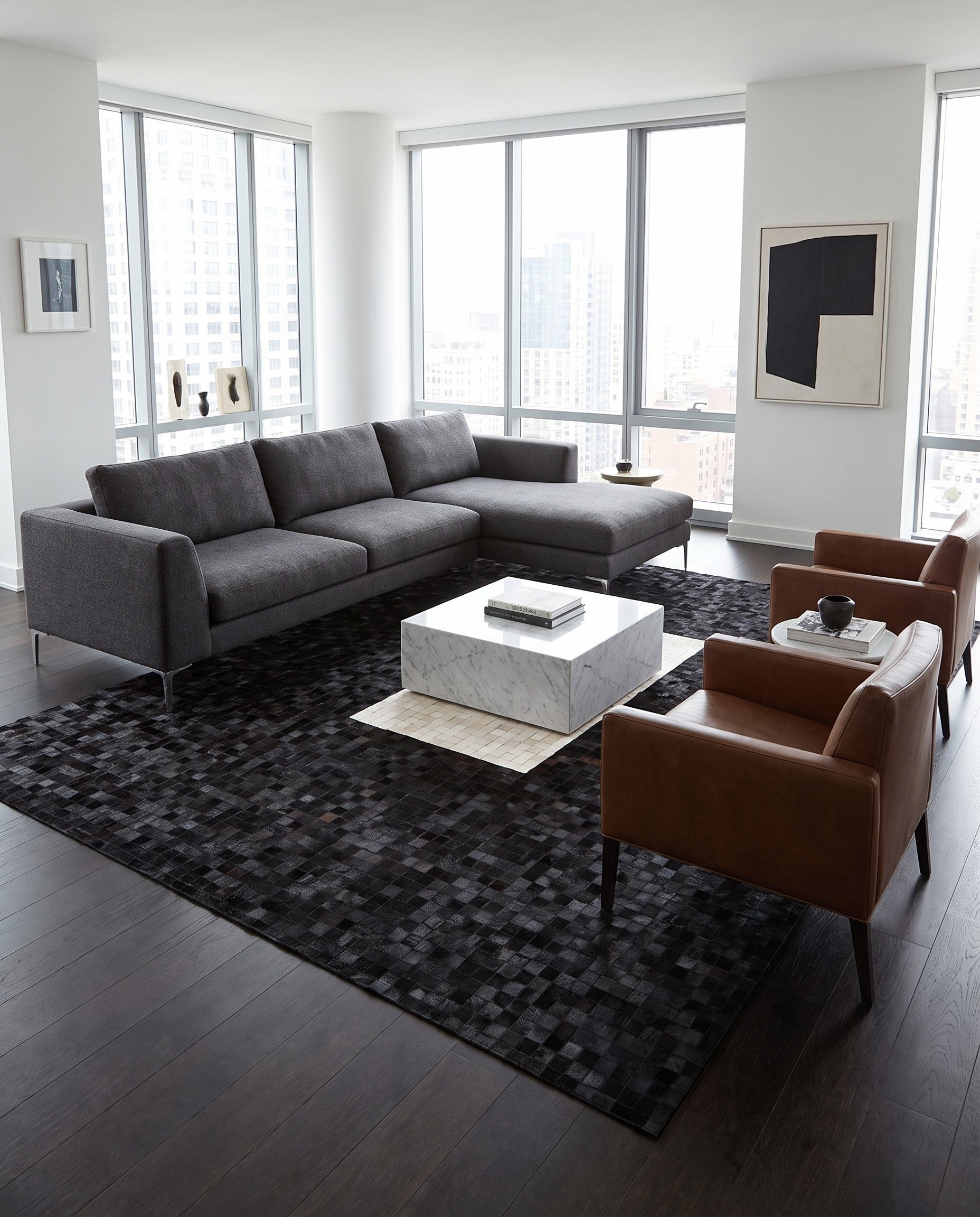 8' 2 x 10' Cowhide Stocks Rug