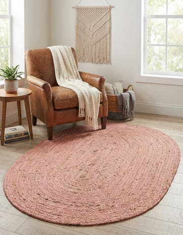 3' 3 x 5' 1 Handmade Braided Jute Oval Rug