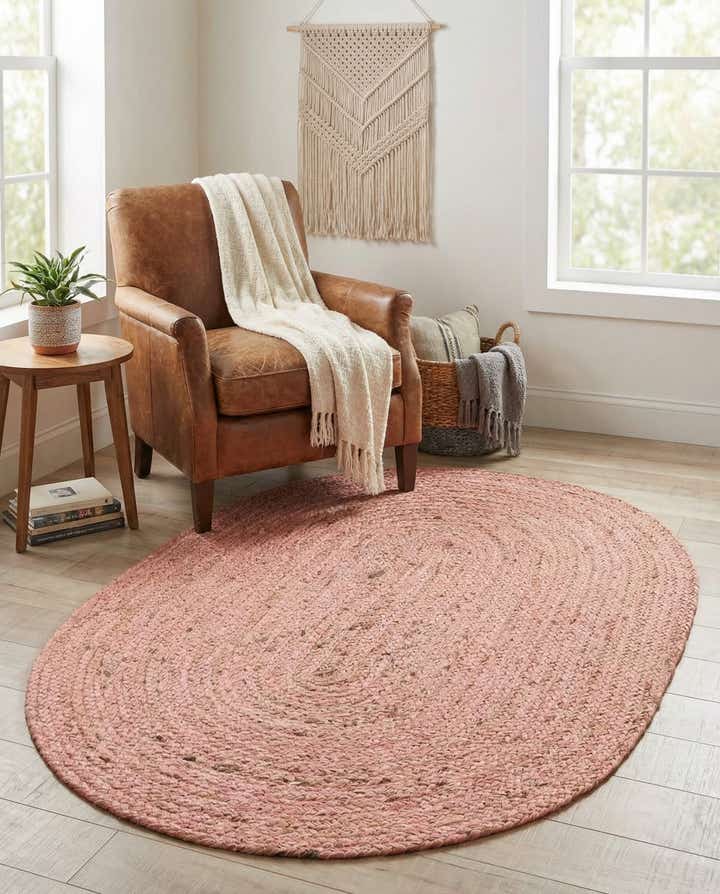 3' 3 x 5' 1 Handmade Braided Jute Oval Rug