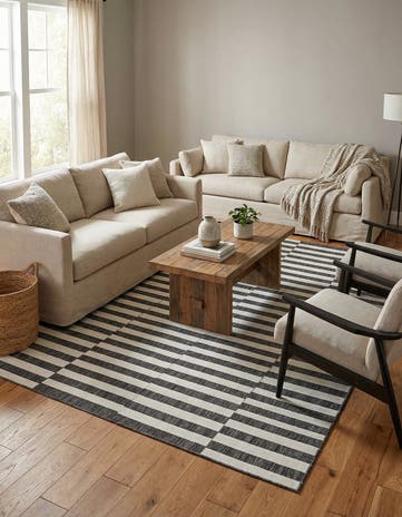 7' 10 x 11' Easy-Clean Ribbon Indoor / Outdoor Rug