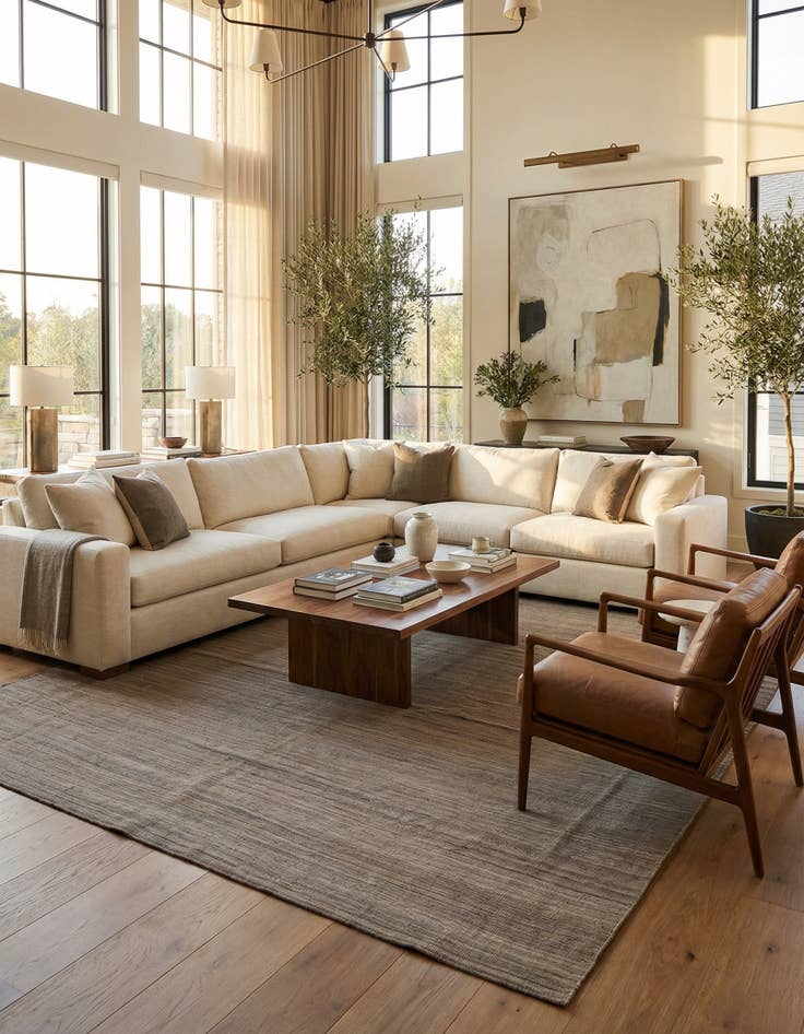 Detail image of 13' 8 x 16'  Hand Woven Kilim Modern Wool Rug