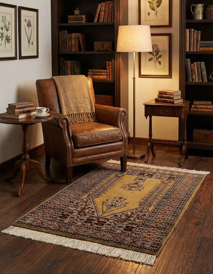 Detail image of 2' 8 x 4' 2 Hand Knotted Bokhara Wool Rug