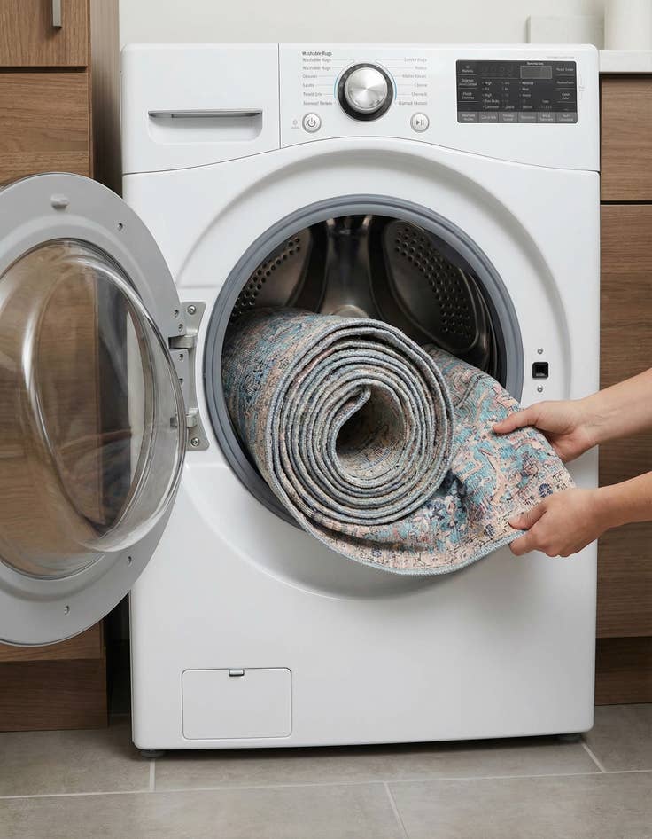 Detail image of 4' x 4' Washable Nostalgia Round Rug