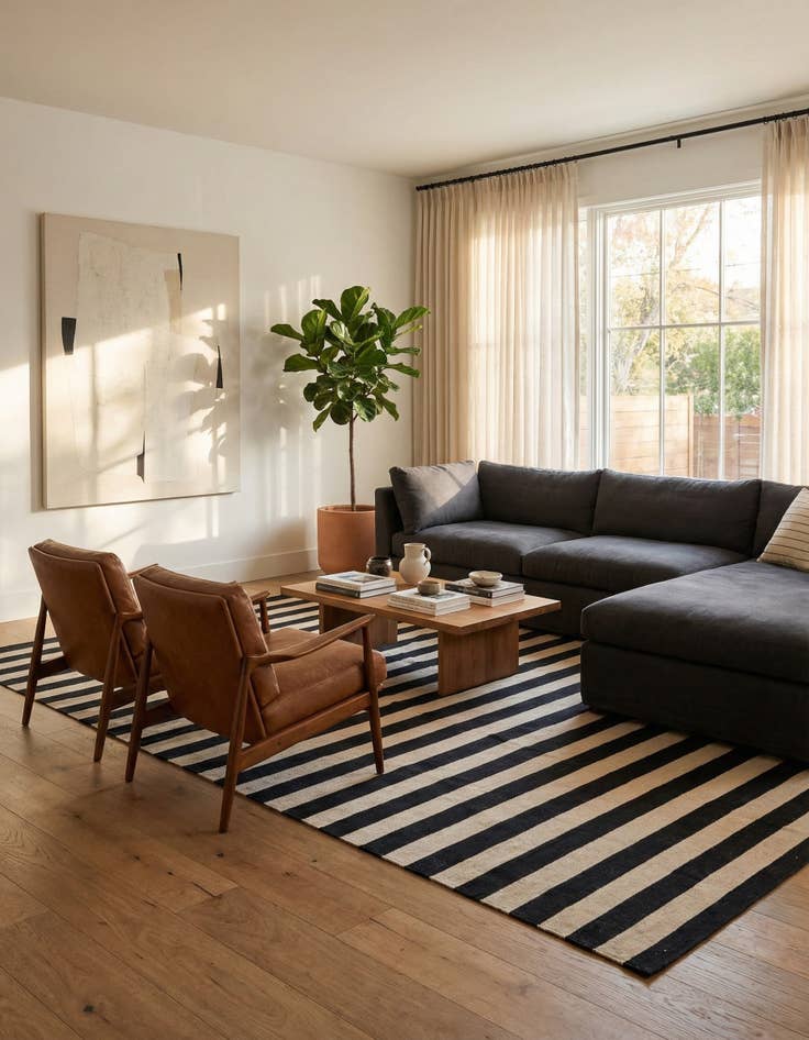 Detail image of 5' 9 x 7' 9  Hand Woven Kilim Modern Wool Rug