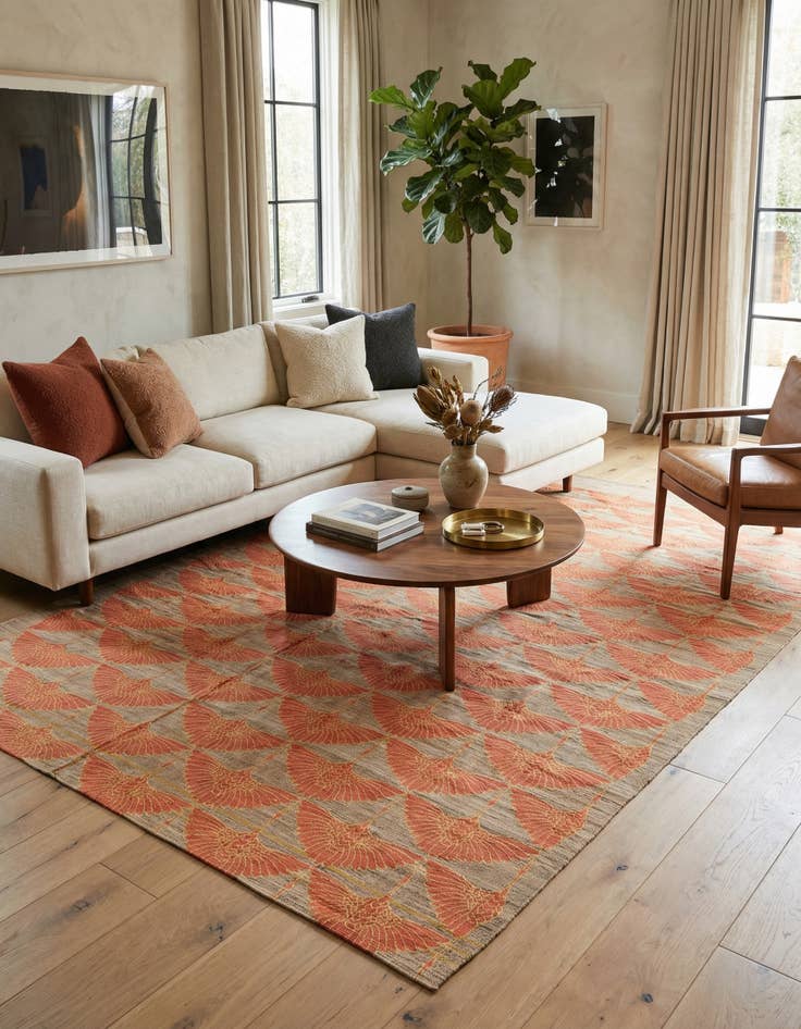 Detail image of 6' 5 x 9' 7  Hand Woven Kilim Modern Wool Rug