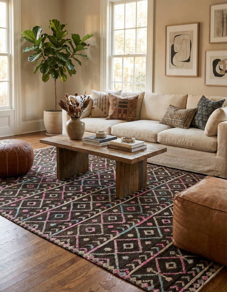 Detail image of 6' 6 x 10' 2  Hand Knotted Darya Wool Rug