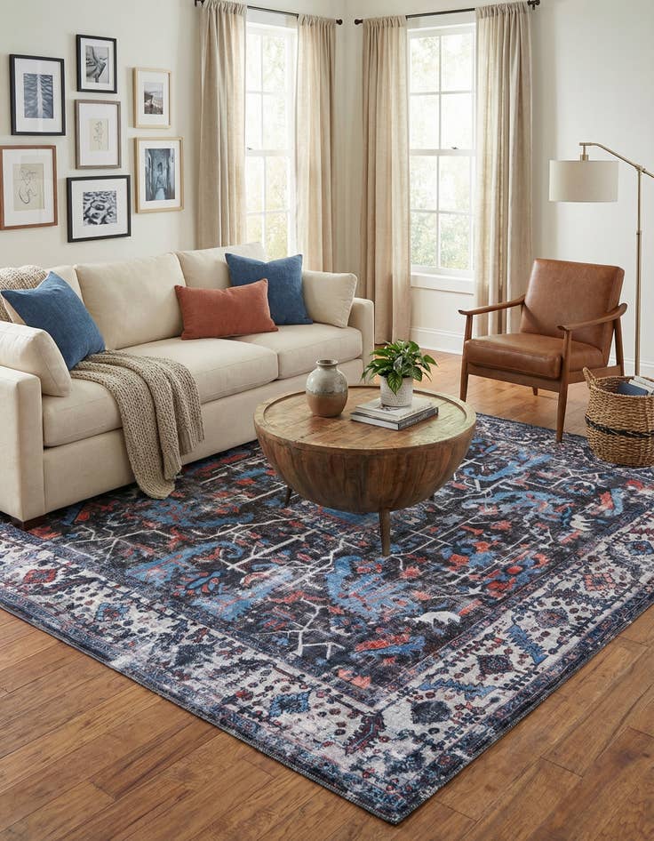 Detail image of 7' 10 x 7' 10  Washable Mangata Square Rug