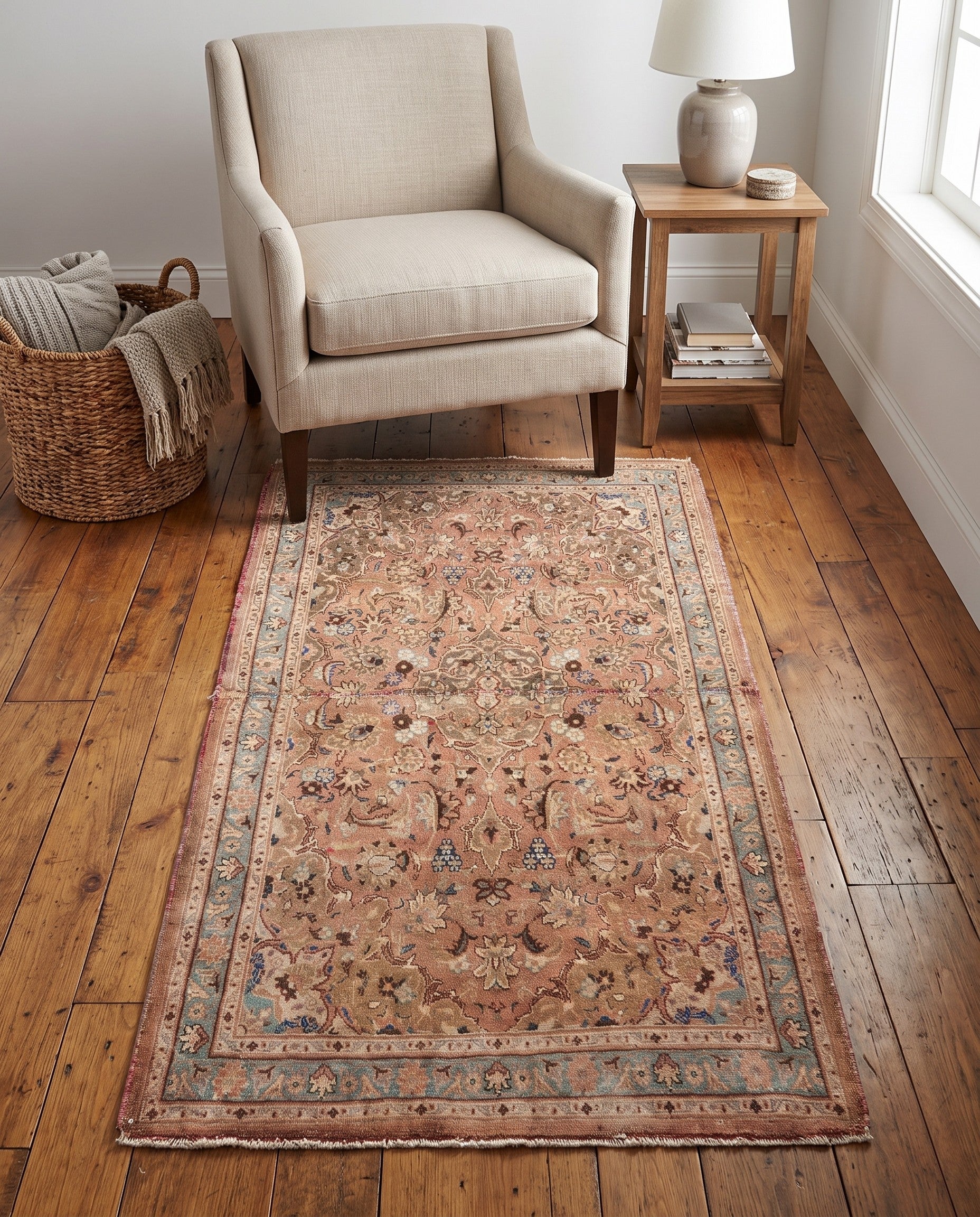 3' 6 x 6' Hand Knotted Ultra Vintage Persian Wool Rug