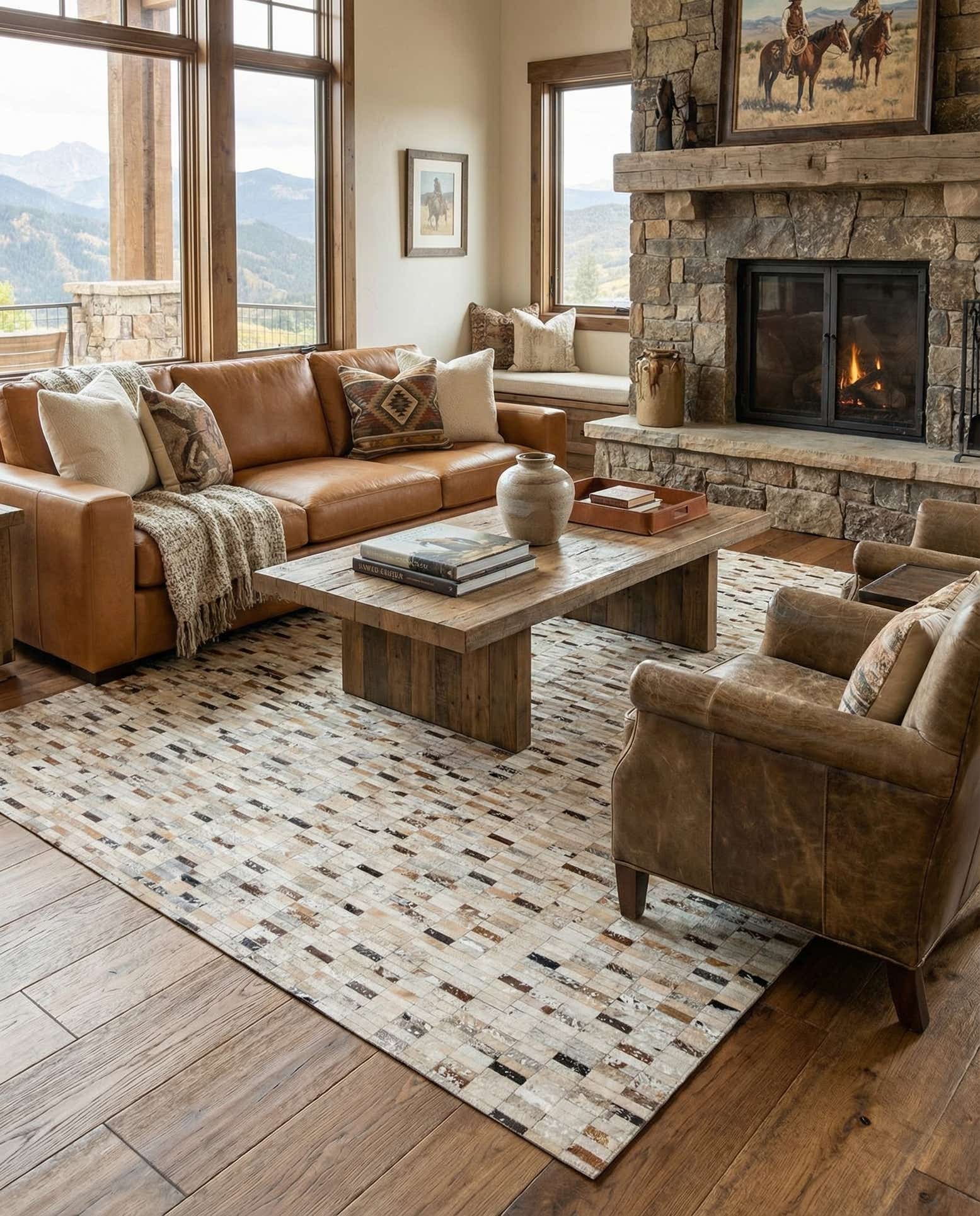 8' 2 x 9' 11 Cowhide Stocks Rug