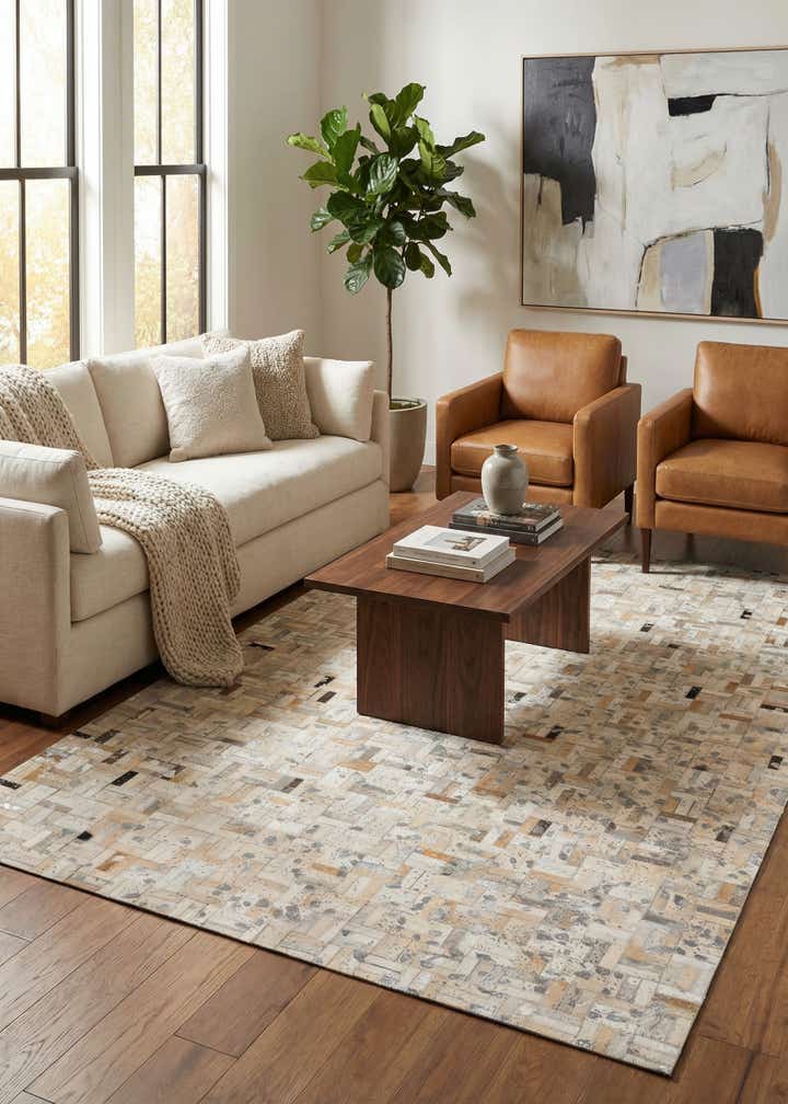 4' 11 x 8' 1 Cowhide Stocks Rug