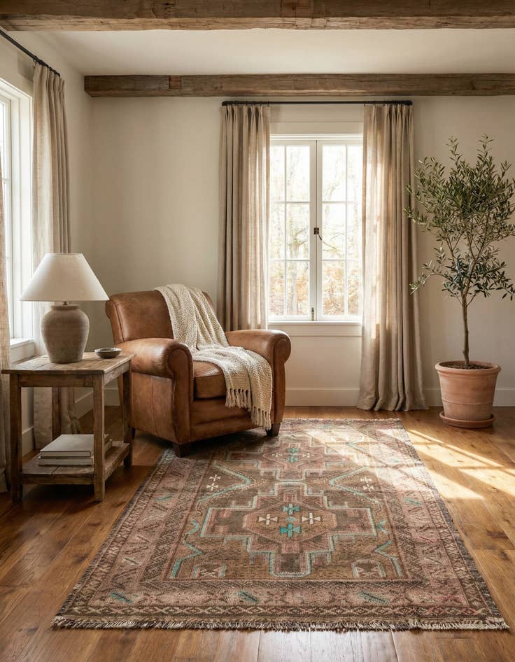 Detail image of 3' 1 x 6'  Hand Knotted Ultra Vintage Persian Wool Runner Rug