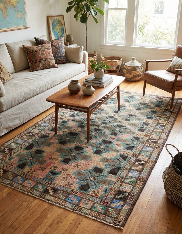 Detail image of  3' 4 x 6'  Hand Knotted Ultra Vintage Persian Wool Rug