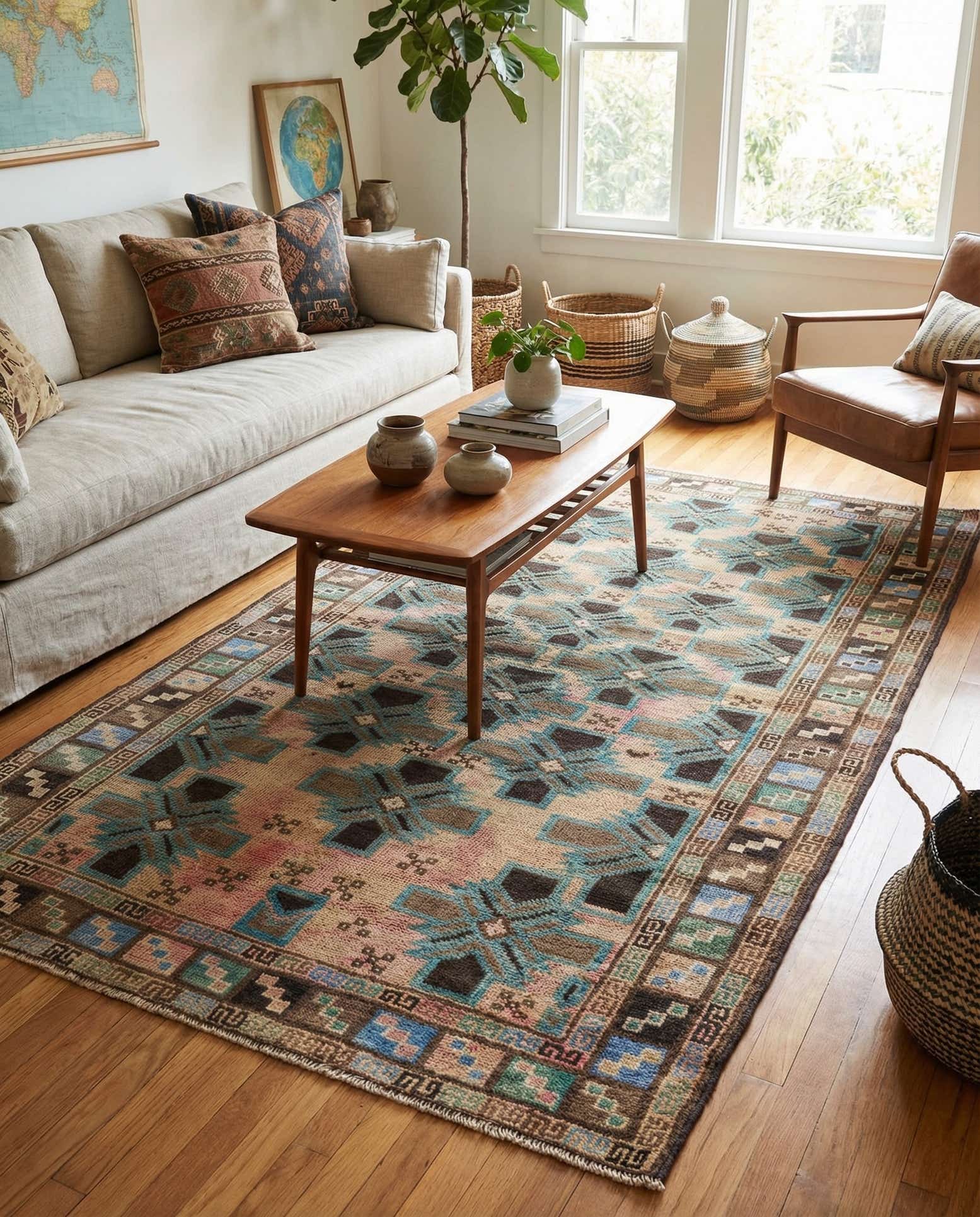 3' 4 x 6' Hand Knotted Ultra Vintage Persian Wool Rug