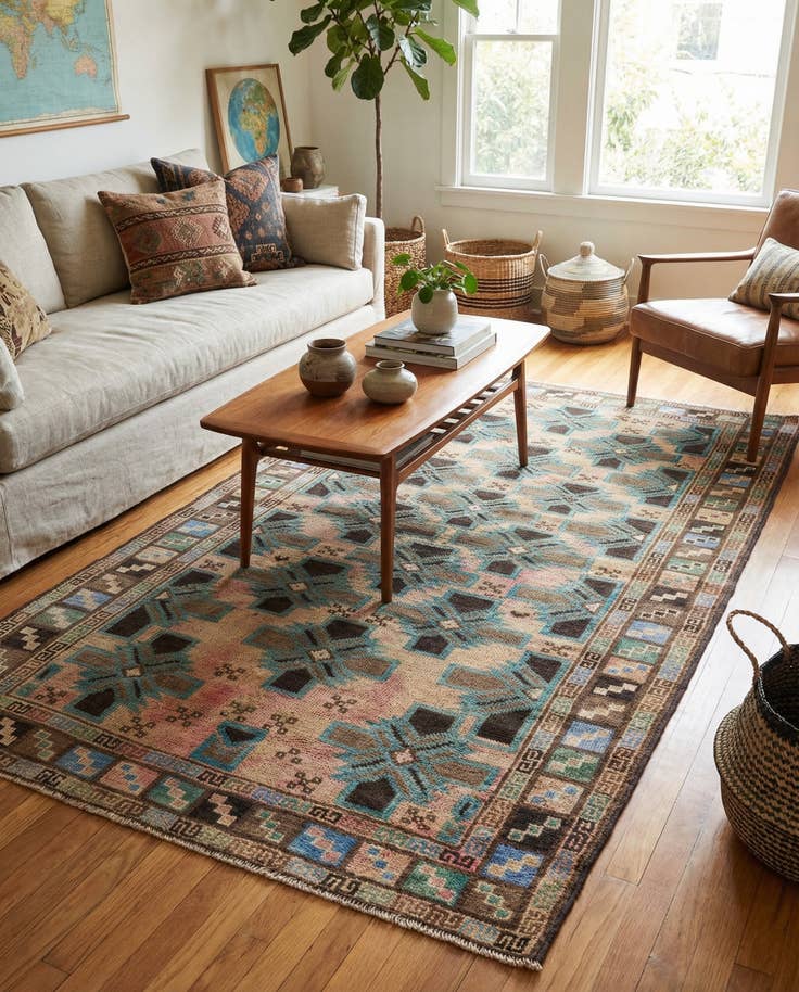 Detail image of 3' 4 x 6' Hand Knotted Ultra Vintage Persian Wool Rug