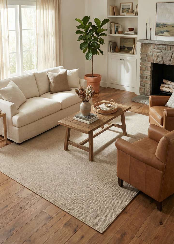 7' 10 x 7' 10 Easy-Clean Solid Indoor / Outdoor Square Rug
