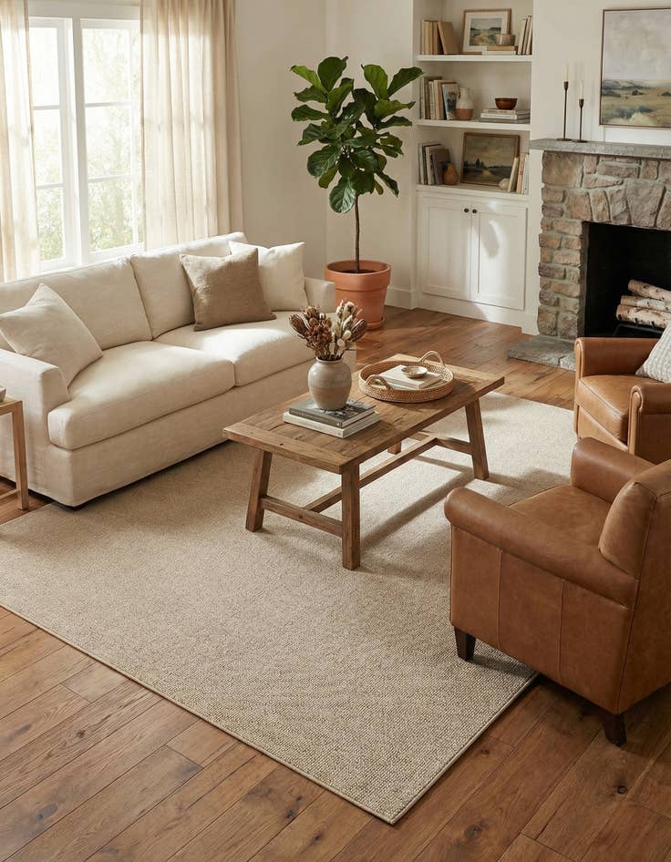 Detail image of 7' 10 x 7' 10 Easy-Clean Solid Indoor / Outdoor Square Rug