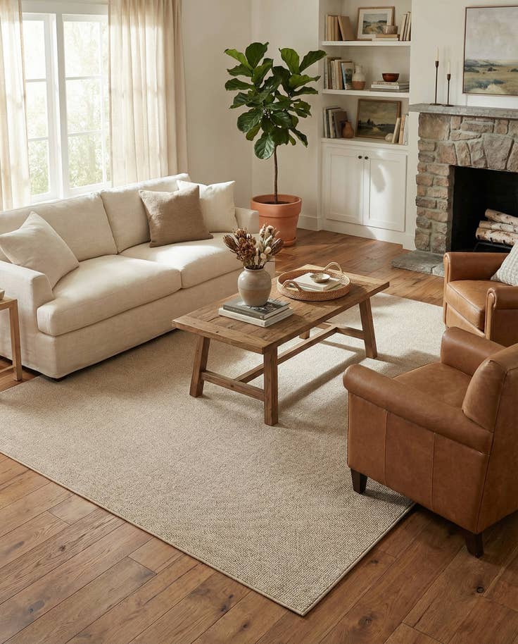 Detail image of 7' 10 x 7' 10 Easy-Clean Solid Indoor / Outdoor Square Rug