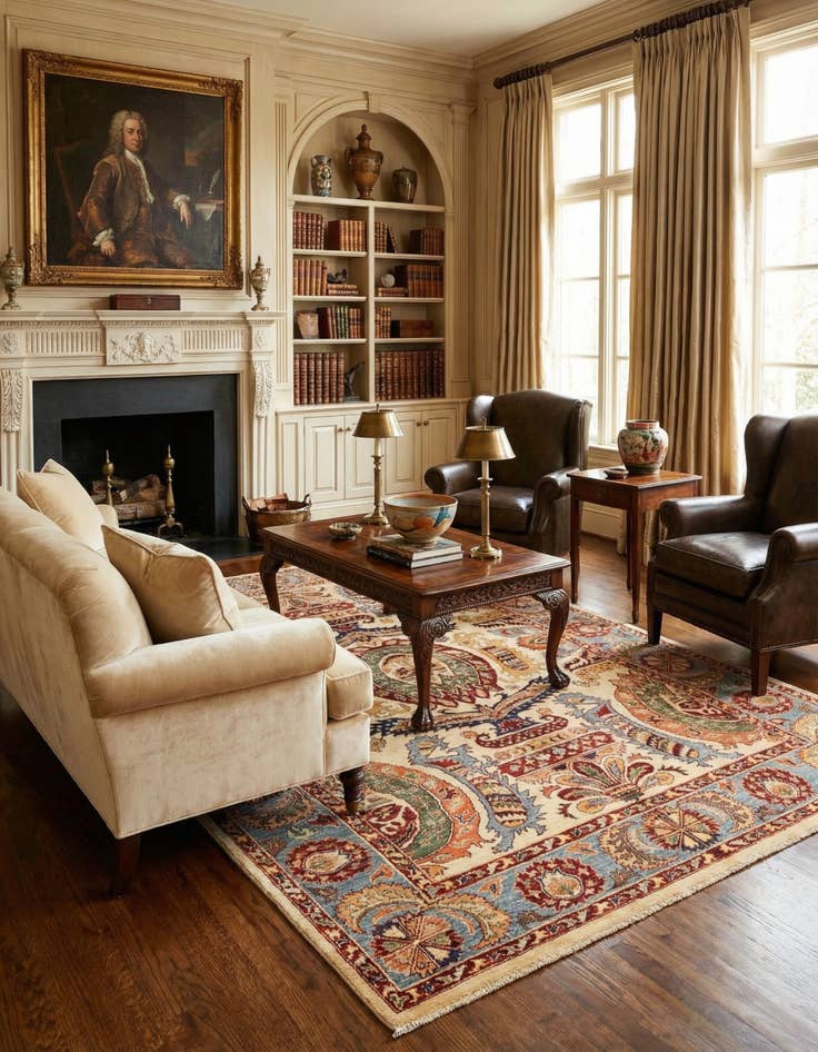 Detail image of 5' 7 x 8'  Hand Knotted Ariana Ziegler Rug