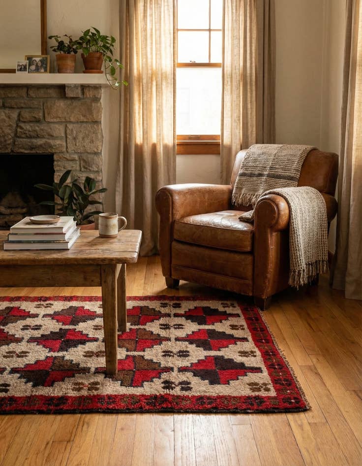 Detail image of  3' 1 x 4' 7  Hand Knotted Balouch Persian Wool Rug