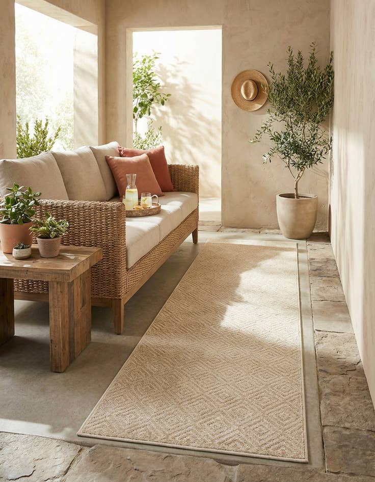 Detail image of 2' 7 x 10'  Washable Sabrina Soto Indoor / Outdoor Runner Rug