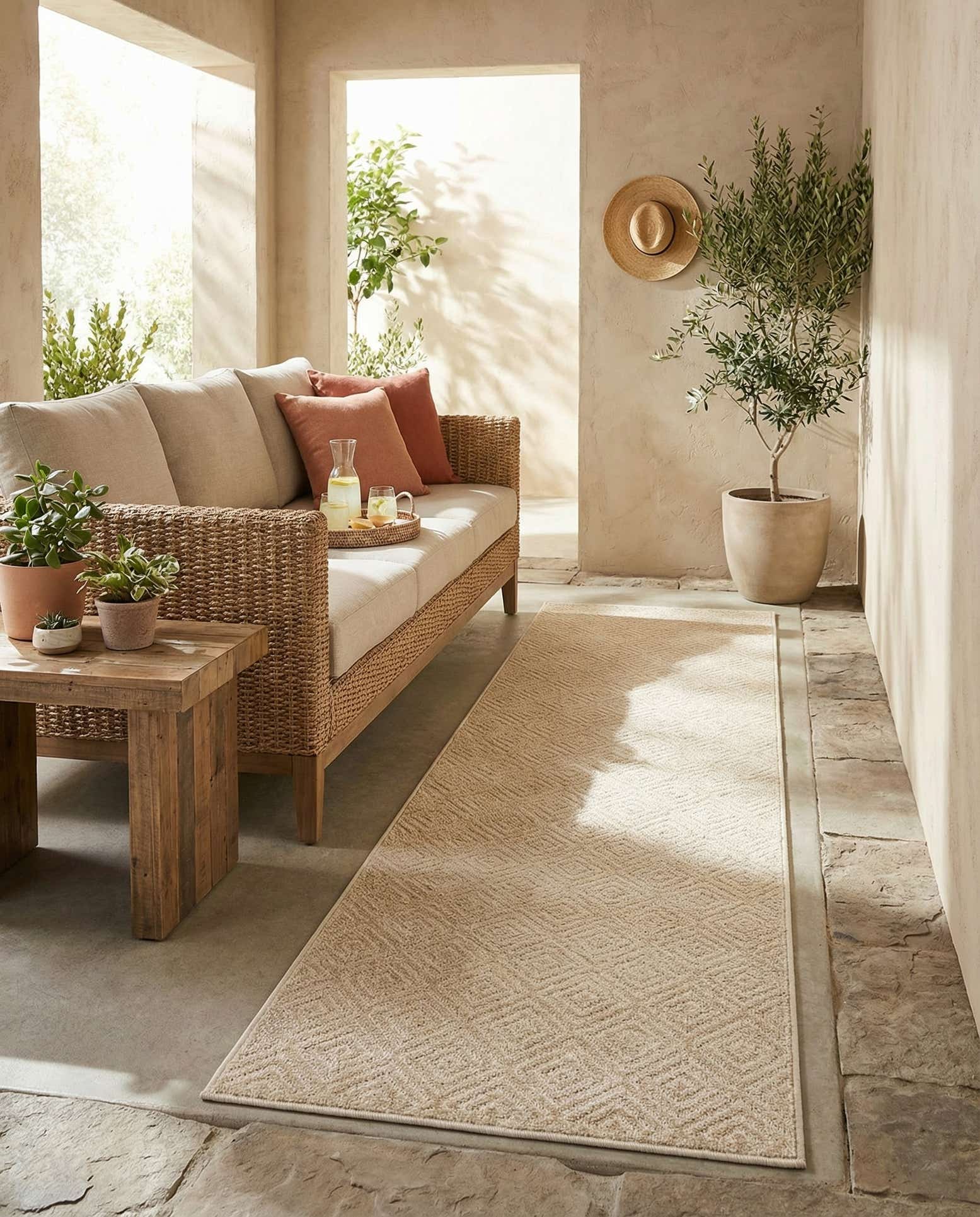 2' 7 x 10' Easy-Clean Sabrina Soto Indoor / Outdoor Runner Rug