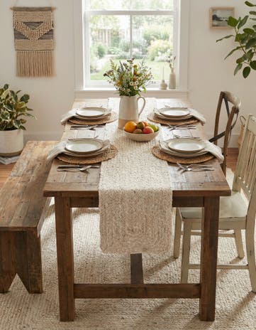 1' 2 x 8' Handmade Braided Chindi Table Runner Rug