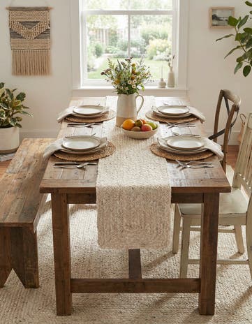 1' 2 x 8' Handmade Braided Chindi Table Runner Rug