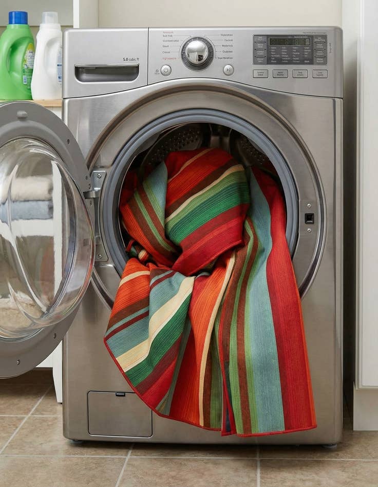 Detail image of 7' 10 x 7' 10  Washable Modern Indoor / Outdoor Square Rug